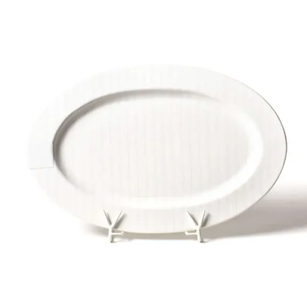 Kitchen & Dining^Happy Everything White Stripe Big Oval Platter By !