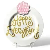 Kitchen & Dining^Happy Everything White Stripe Big Round Platter By !