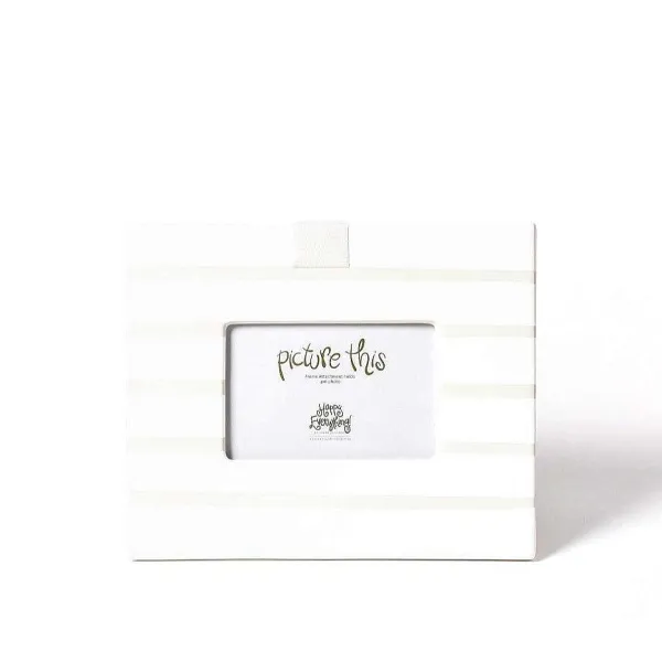 Table Decor^Happy Everything White Stripe Mini Frame By !