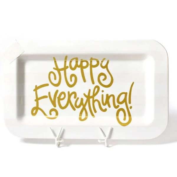Kitchen & Dining^Happy Everything White Stripe Rectangle Entertaining Platter By !