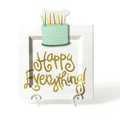 Kitchen & Dining^Happy Everything White Stripe Square Big Entertaining Platter By !