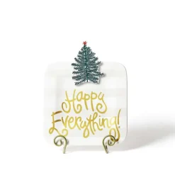 Table Decor^Happy Everything White Stripe Square Mini Entertaining Platter By !