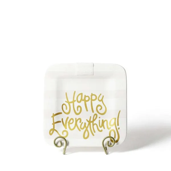 Kitchen & Dining^Happy Everything White Stripe Square Mini Entertaining Platter By !
