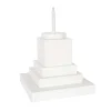 Table Decor^The Round Top Collection White Wood Display Pole, Short