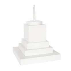 Table Decor^The Round Top Collection White Wood Display Pole, Short