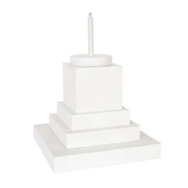 Table Decor^The Round Top Collection White Wood Display Pole, Short