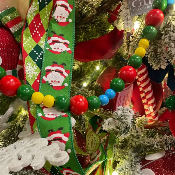 Wall Decor^Kurt S. Adler Wood Multi-Colored Bead Garland, 6'