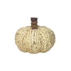 Table Decor^Liberty Floral Woven Corn Husk Pumpkin, Small