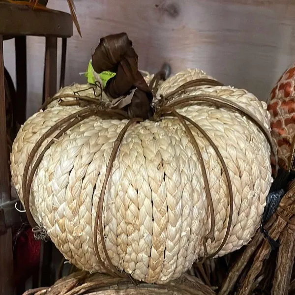 Figurines^Liberty Floral Woven Corn Husk Pumpkin, Small