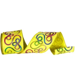 Ribbon^Farrisilk Yellow Whimsy Ribbon, 4"X10 Yd I