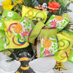 Ribbon^Farrisilk Yellow Whimsy Ribbon, 4"X10 Yd I